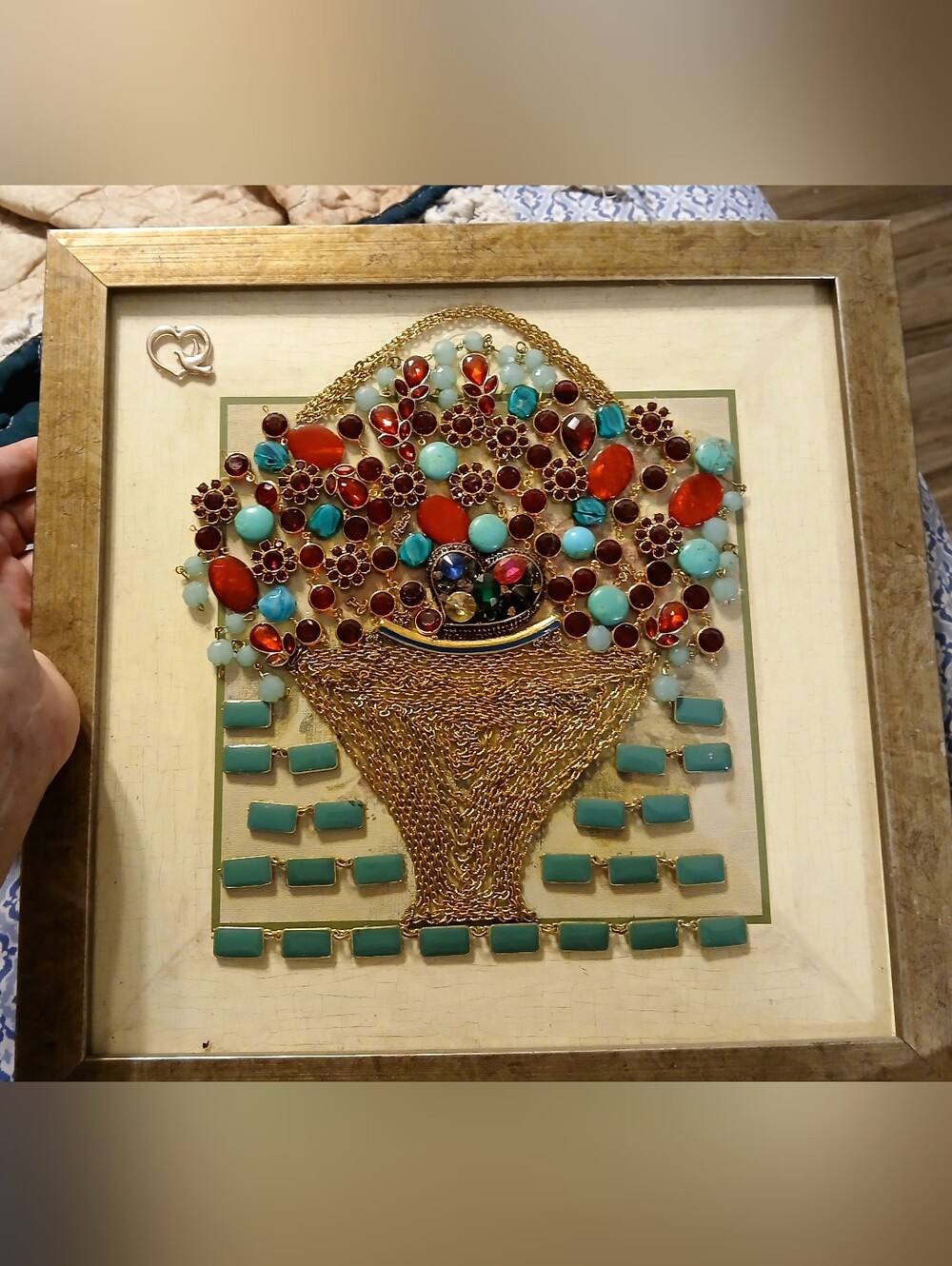 Handmade Repurposed Jewelry Basket Picture